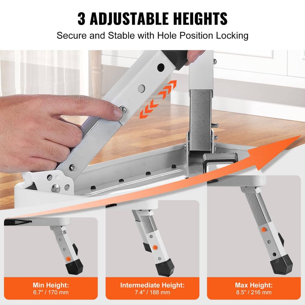 SKYSHALO Step Stool 1-Step 330 lbs. Capacity, Folding Steel Step Ladder 3-Adjustable Height Portable Toddler Step Stools 6.42 ft. (2)