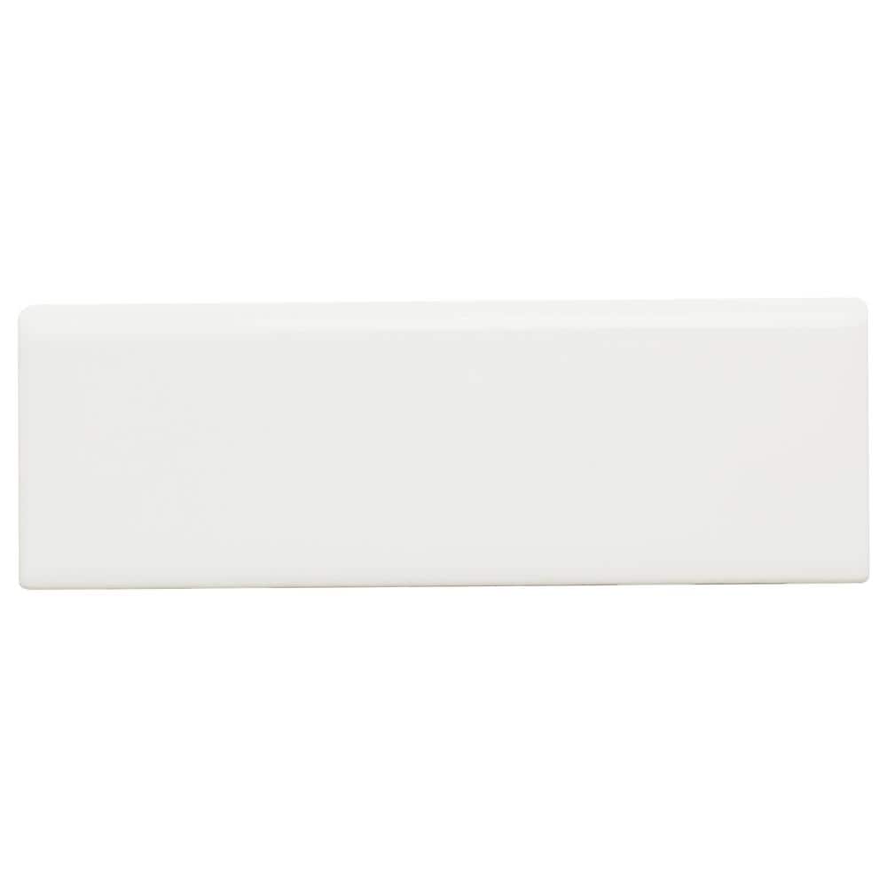 Daltile Restore Bright White 2 in. x 6 in. Glazed Ceramic Bullnose Trim Tile (0.1 sq. ft./each) (2)