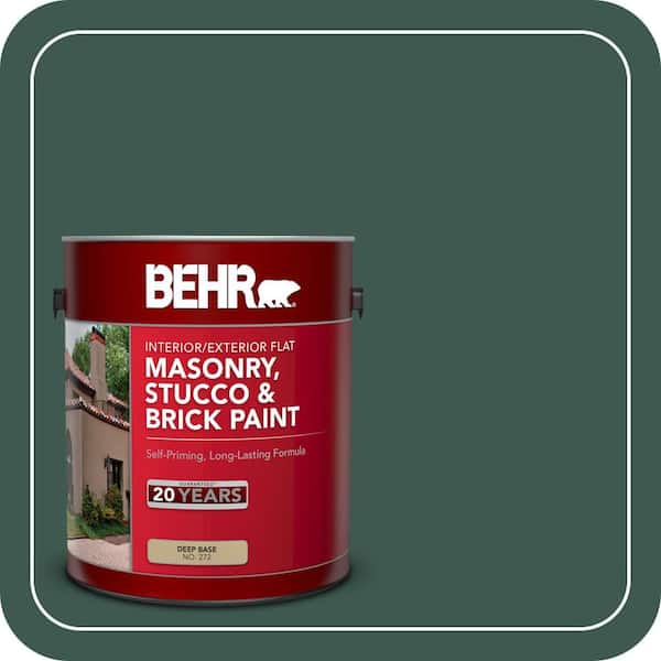 BEHR 1 gal. #PFC-45 Patio Green Flat Interior/Exterior Masonry, Stucco and Brick Paint (2)
