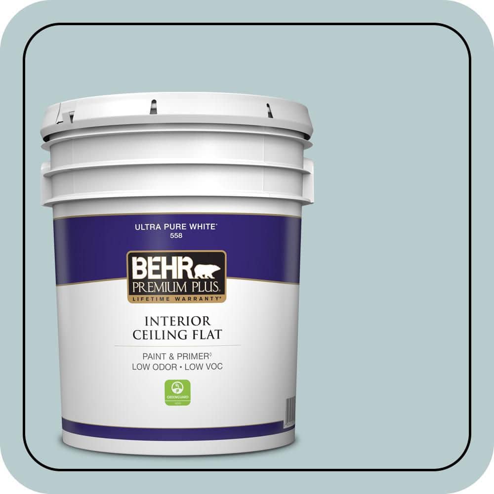 BEHR PREMIUM PLUS 5 gal. #MQ3-54 Dayflower Ceiling Flat Interior Paint & Primer (1)