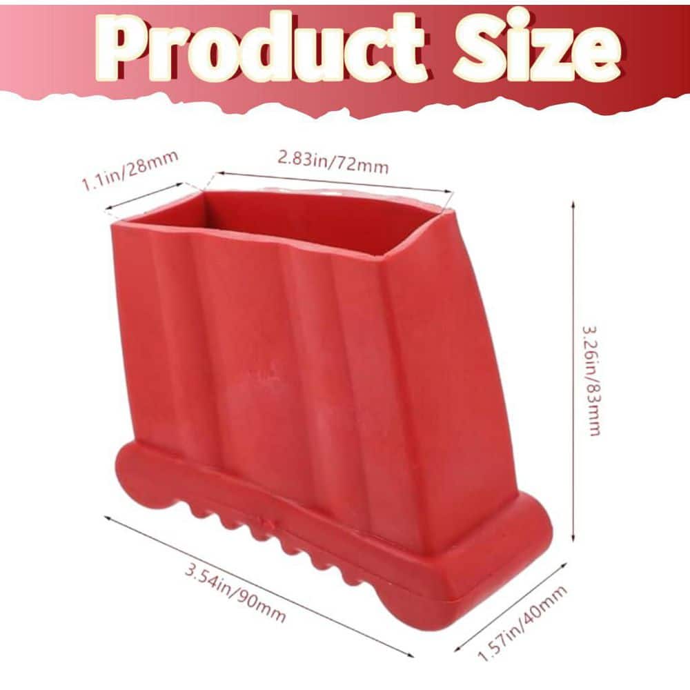 Helhom 4 Pieces Red Ladder Feet Covers, Step Ladder Rubber Feet Replacement, Anti-Slide Head Rubber, Easy to Install and Use (2)
