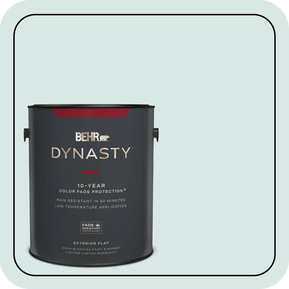 BEHR DYNASTY 1 gal. #500E-2 Aqua Breeze Flat Exterior Stain-Blocking Paint & Primer