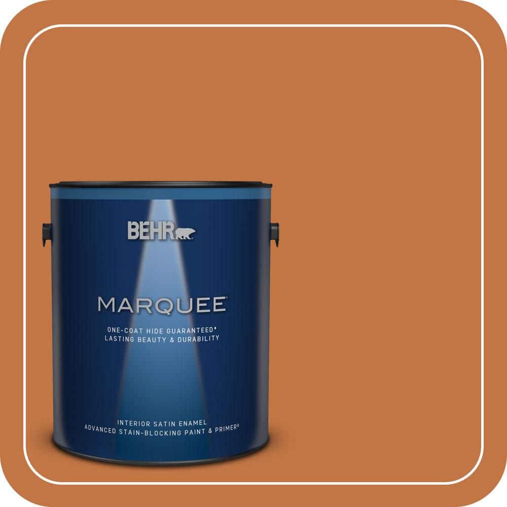 BEHR MARQUEE 1 gal. #PPU3-02 Marmalade Glaze Satin Enamel Interior Paint & Primer (1)