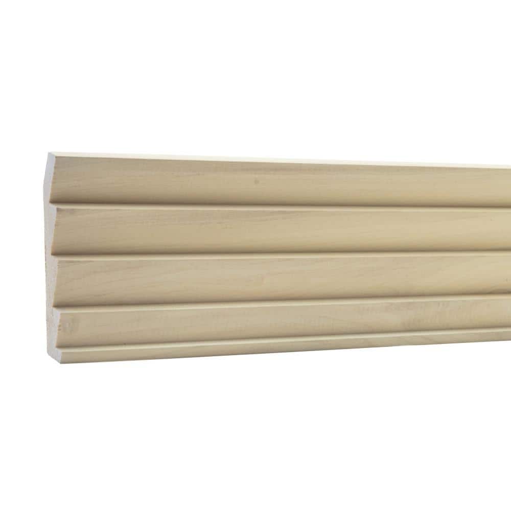 Ornamental Mouldings .75 in. D x 5.508 in. W x 92 in. L Unfinished Poplar Wood Duncan Sawtooth Crown Molding (1)