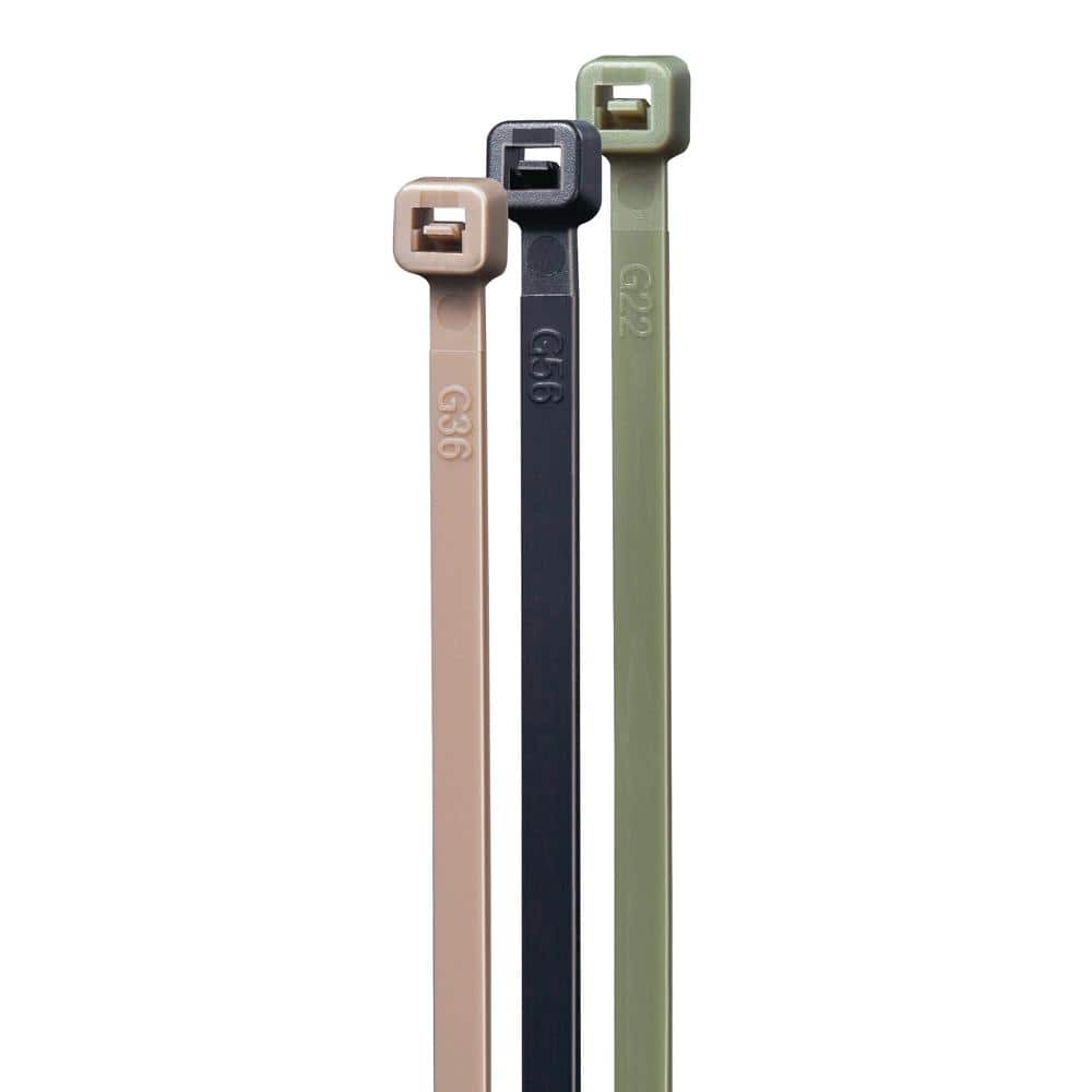 Commercial Electric 4in, 8in Assorted Camouflage UL 21S Rated Cable Zip Ties 200 COMBO Pack (Assorted Colors) (2)