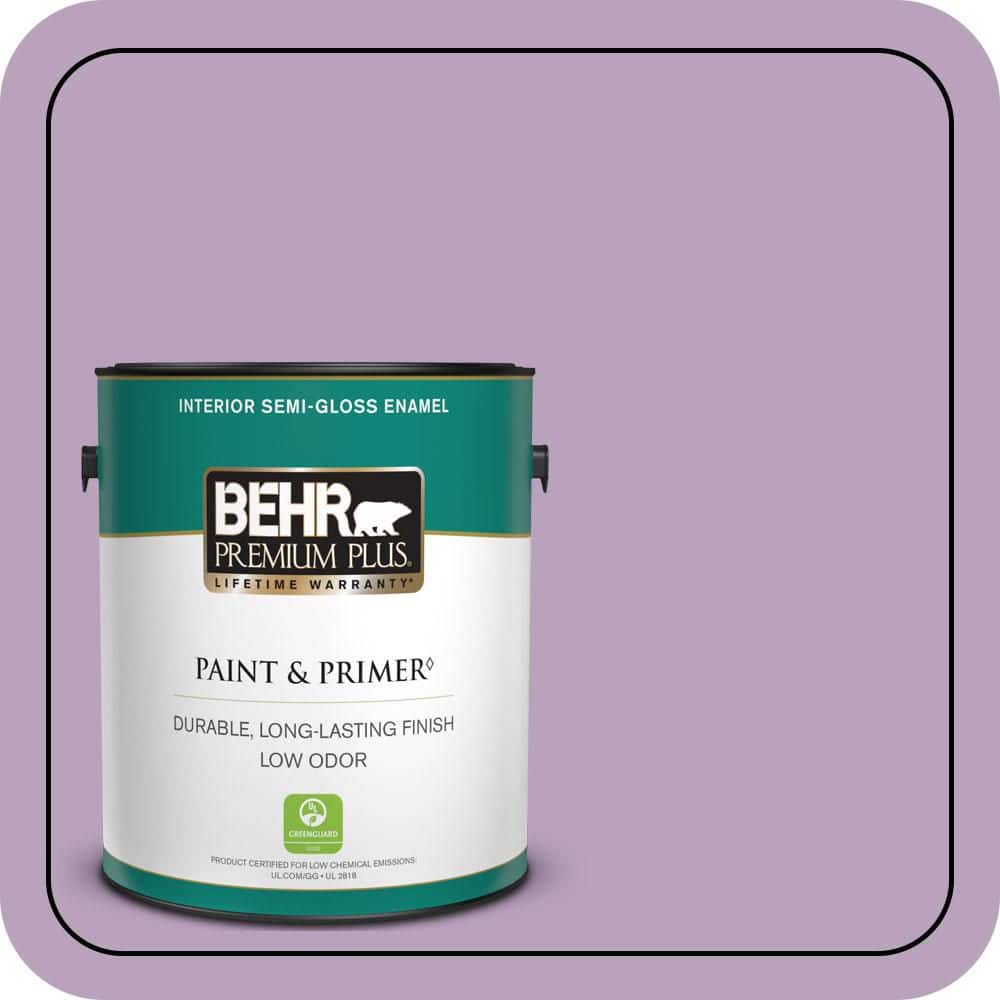 BEHR PREMIUM PLUS 1 gal. #M100-3 Svelte Semi-Gloss Enamel Low Odor Interior Paint & Primer