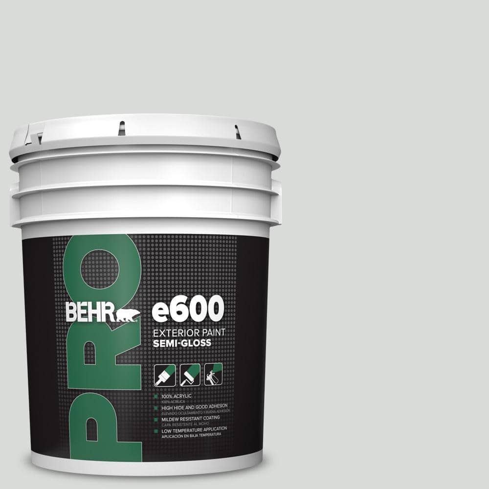 BEHR PRO 5 gal. #N460-1 Evening White Semi-Gloss Acrylic Exterior Paint