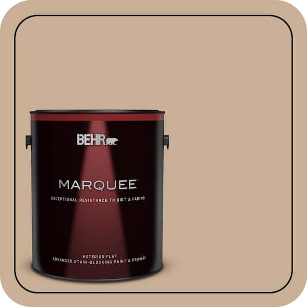 BEHR MARQUEE 1 gal. #N260-3 Polo Tan Flat Exterior Paint & Primer (2)