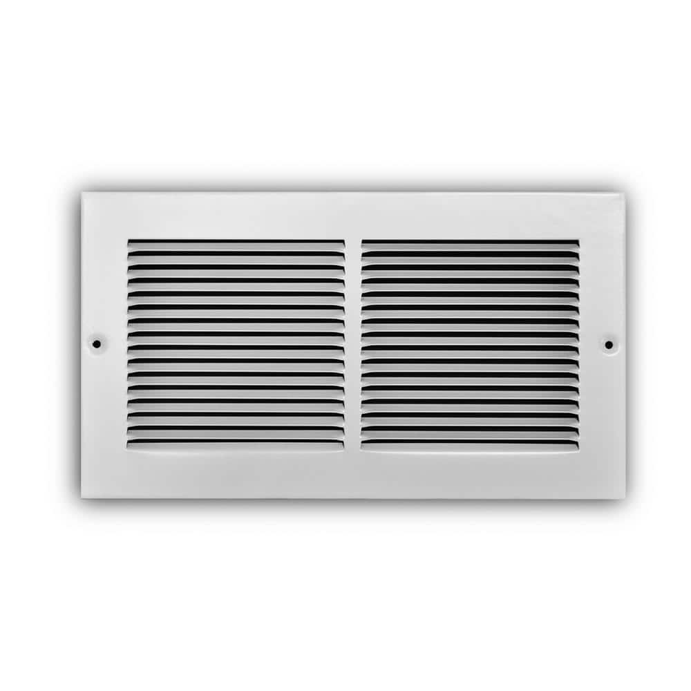 Everbilt 12 in. x 6 in. 1-Way Steel Baseboard Return Air Grille in White