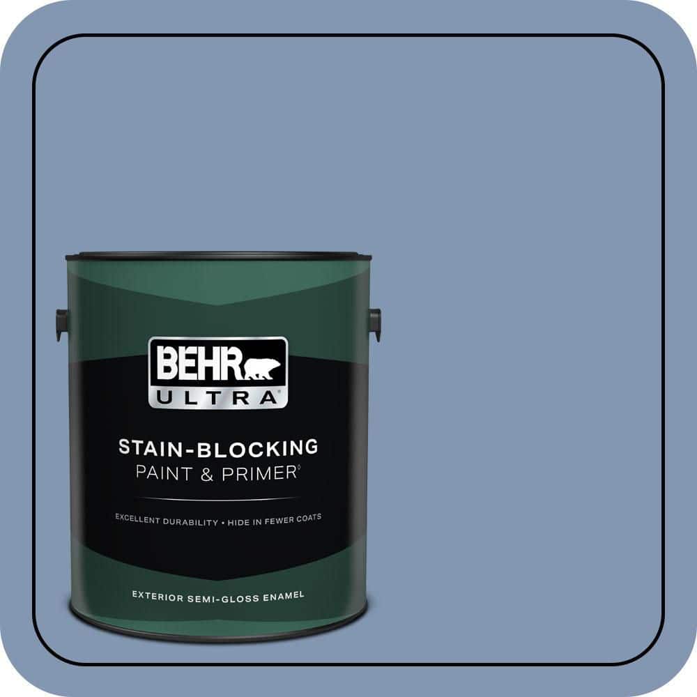 BEHR ULTRA 1 gal. #S530-4 Jet Set Semi-Gloss Enamel Exterior Paint & Primer