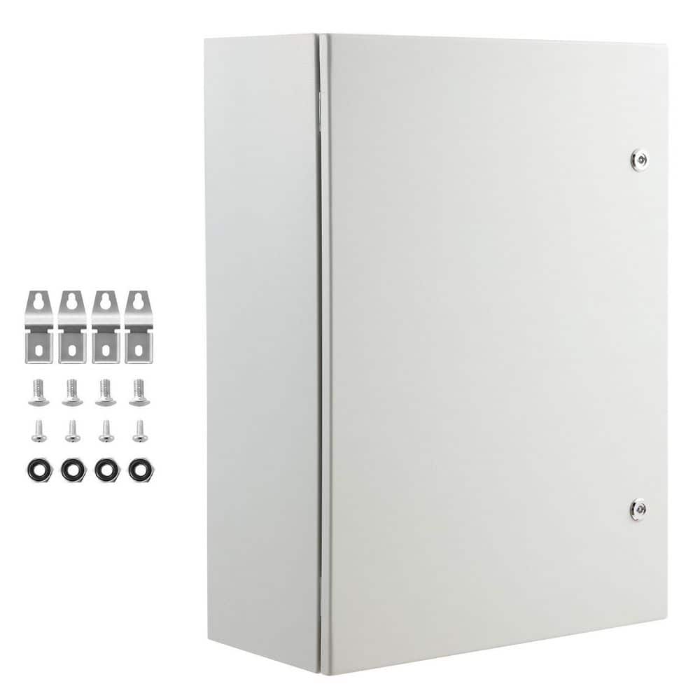 SVOPES Steel Electrical Box, 27.6 x 19.7 x 9.8 in., Cold Rolled Steel Enclosure, Wall-Mounted Outdoor Box with Mounting Plate (1)