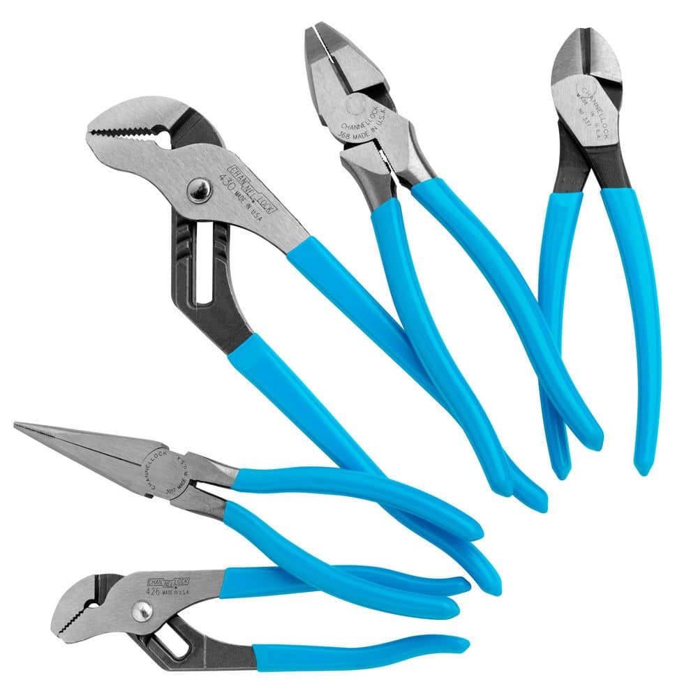 Channellock Tongue and Groove, Linemens, Diagonal, Long Nose Plier Set (5-Piece)