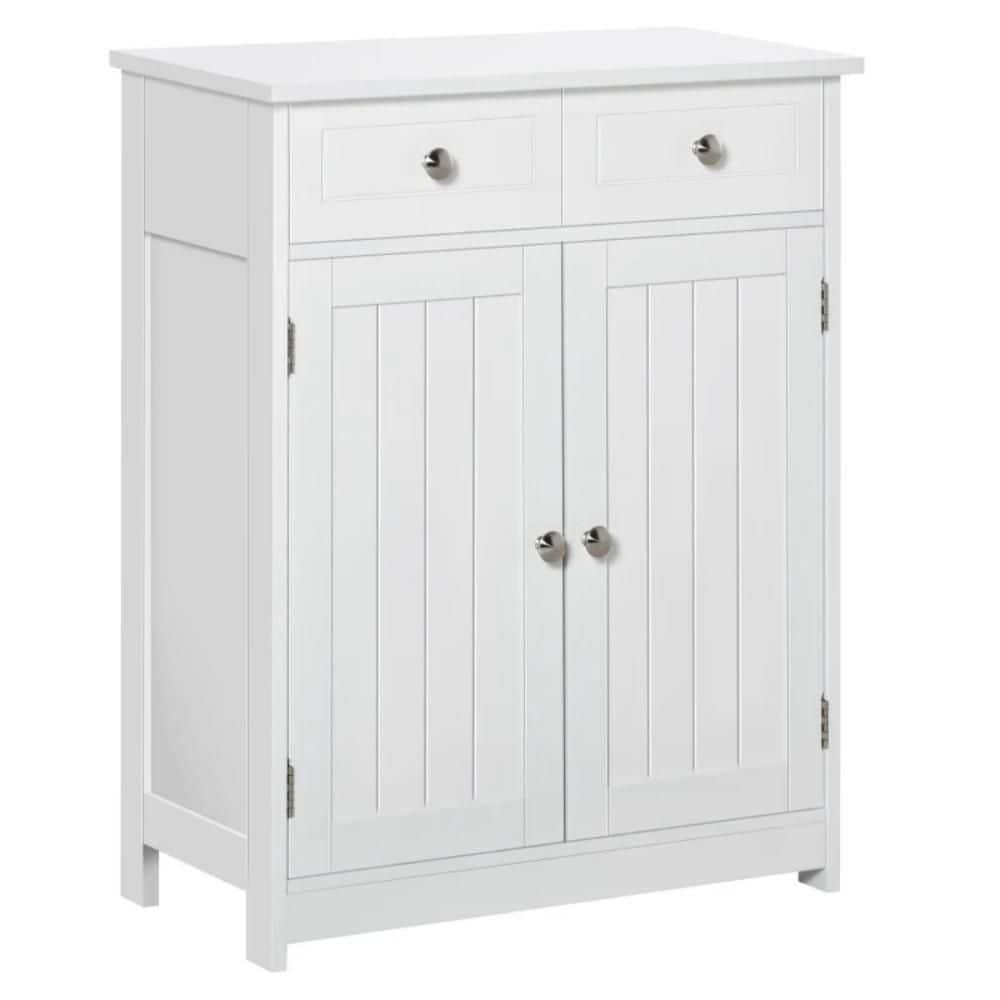 Ximuprmy Modern 24 in. W 12 in. D 30 in. H Floor Freestanding Linen Cabinet with Drawers and 2-Door, Bathroom Cabinet (3)