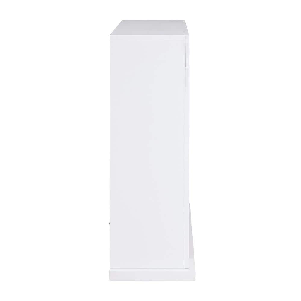 Southern Enterprises Allianne Stainless Steel 44 in. Electric Fireplace in White and Stainless Steel (2)