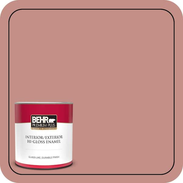 BEHR PREMIUM PLUS 1 qt. #S160-4 Portuguese Dawn Hi-Gloss Enamel Interior/Exterior Paint & Primer (2)