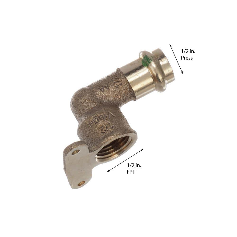 Viega ProPress 1/2 in. Press x FPT Zero-Lead Bronze 90-Degree Hi Ear Elbow (5-Pack) (2)