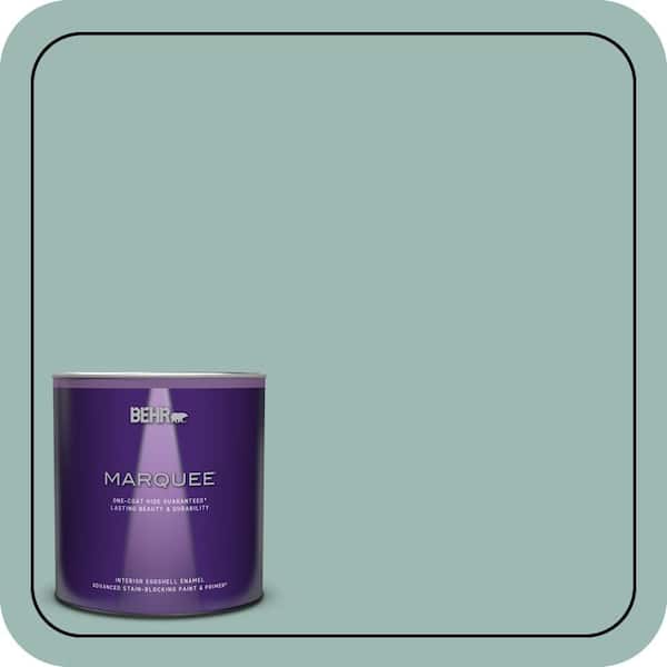 BEHR MARQUEE 1 qt. #PPU12-08 Opal Silk One-Coat Hide Eggshell Enamel Interior Paint & Primer (2)