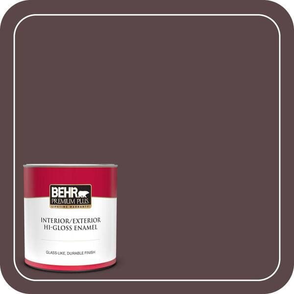BEHR PREMIUM PLUS 1 qt. #MQ1-44 Wild Boysenberry Hi-Gloss Enamel Interior/Exterior Paint & Primer (2)