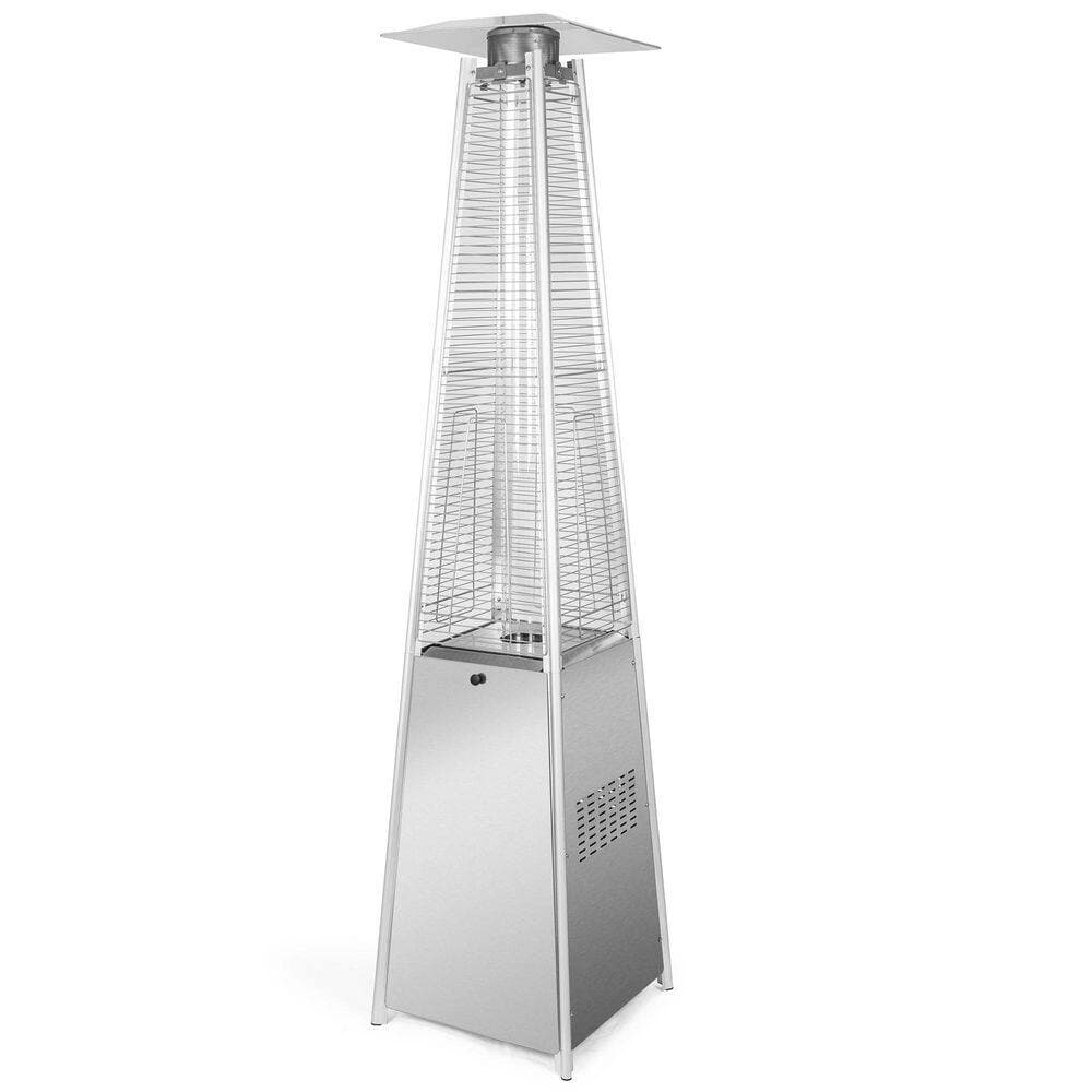 outermust 48,000 BTU Propane-Fired Pyramid Patio Heater with Stainless Steel Design, Cover and Ignition Ideal for Backyard Balcony (3)