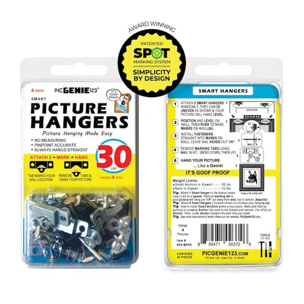PicGenie123 Picture Hanging Kit (40-Piece) - Hangs Pics up to 30 lbs. (4-Pack) (2)