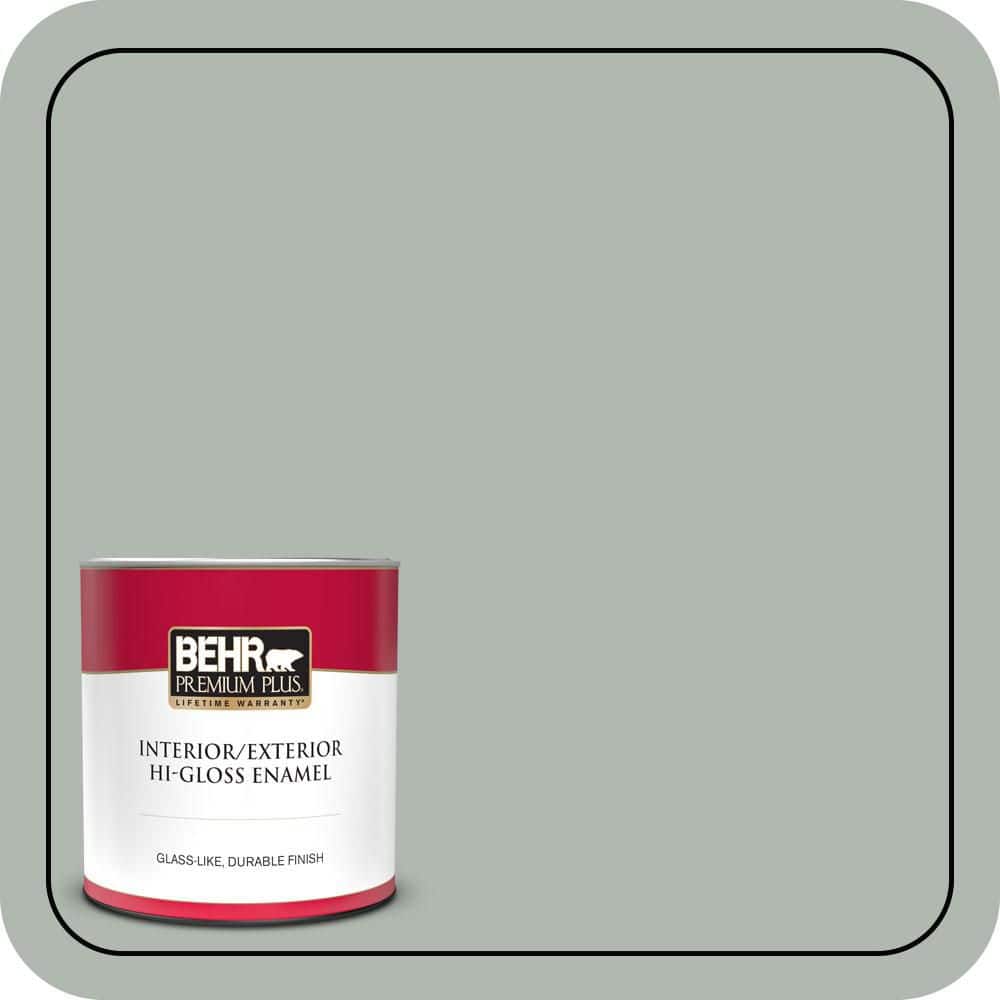 BEHR PREMIUM PLUS 1 qt. #PPU12-14 Verdigris Hi-Gloss Enamel Interior/Exterior Paint & Primer (1)