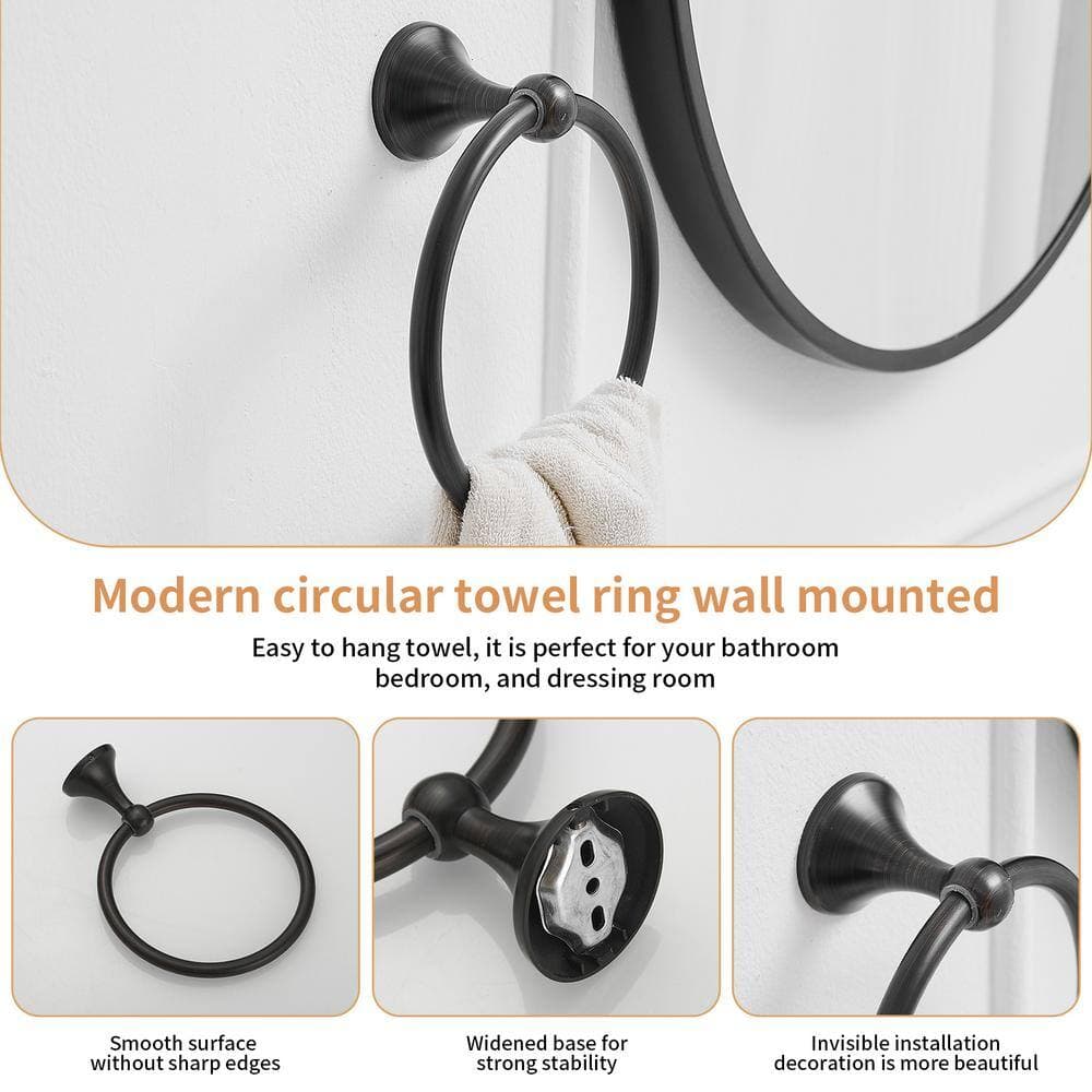 BWE Traditional Wall Mounted Towel Ring Bathroom Accessories Hardware in Oil Rubbed Bronze (2)