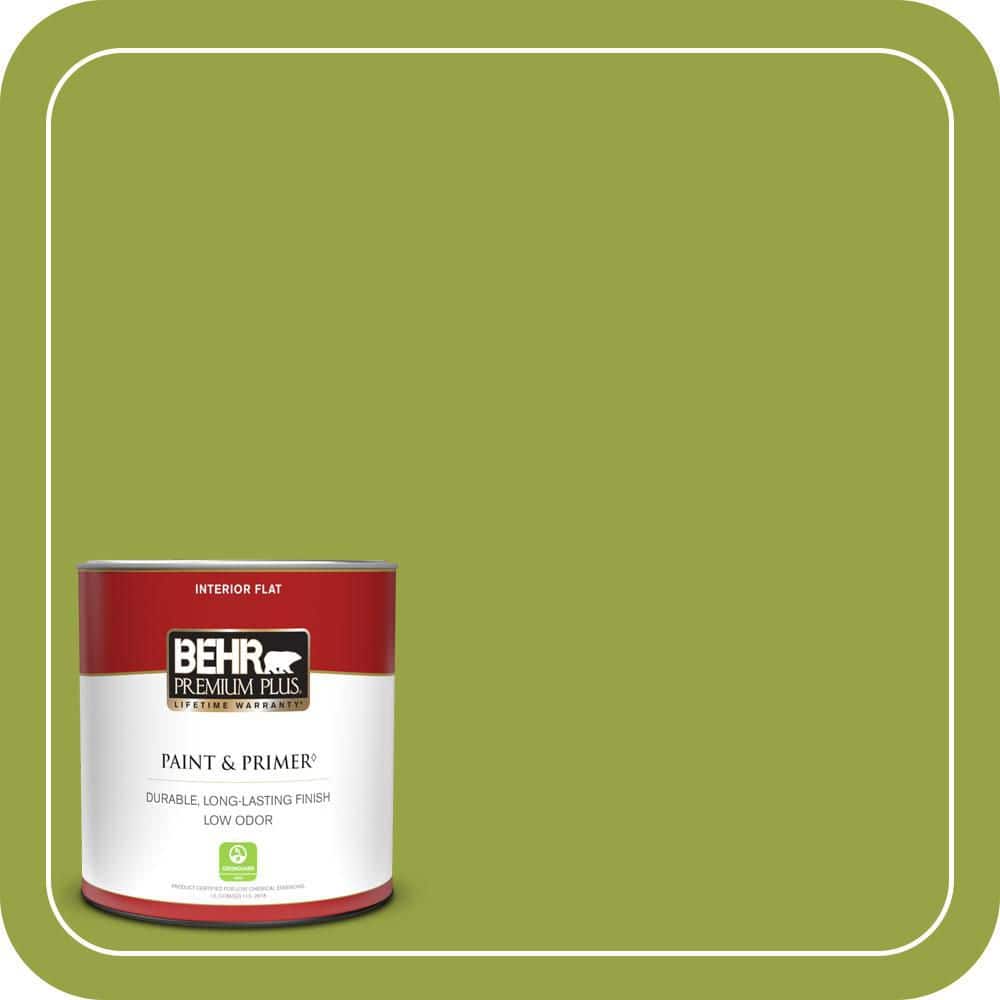 BEHR PREMIUM PLUS 1 qt. #P360-6 Fresh Apple Flat Low Odor Interior Paint & Primer