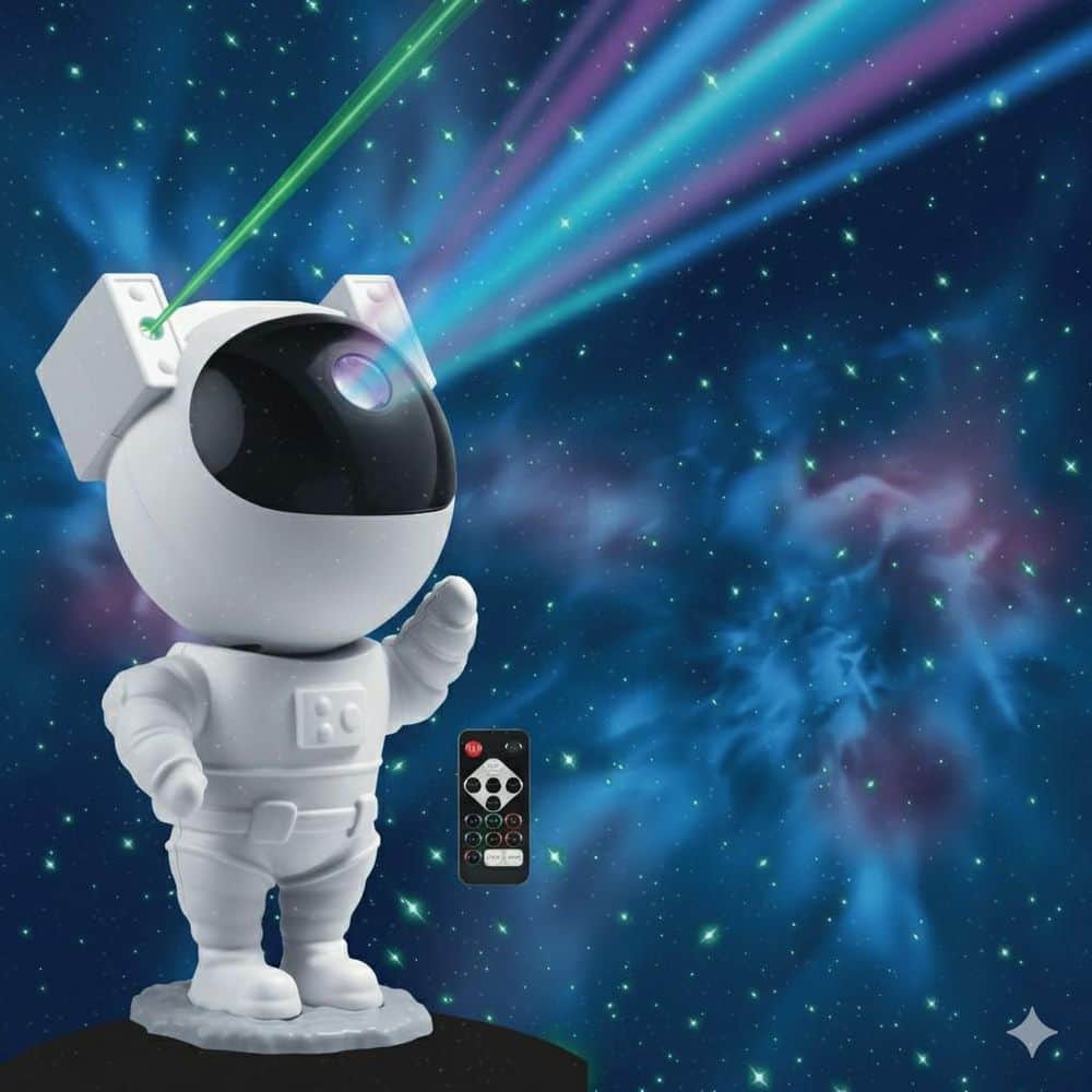 Unbranded 9.25 in. Sound React Multi-Color Integrated T10 1W LED Astronaut Galaxy Night Light (4)