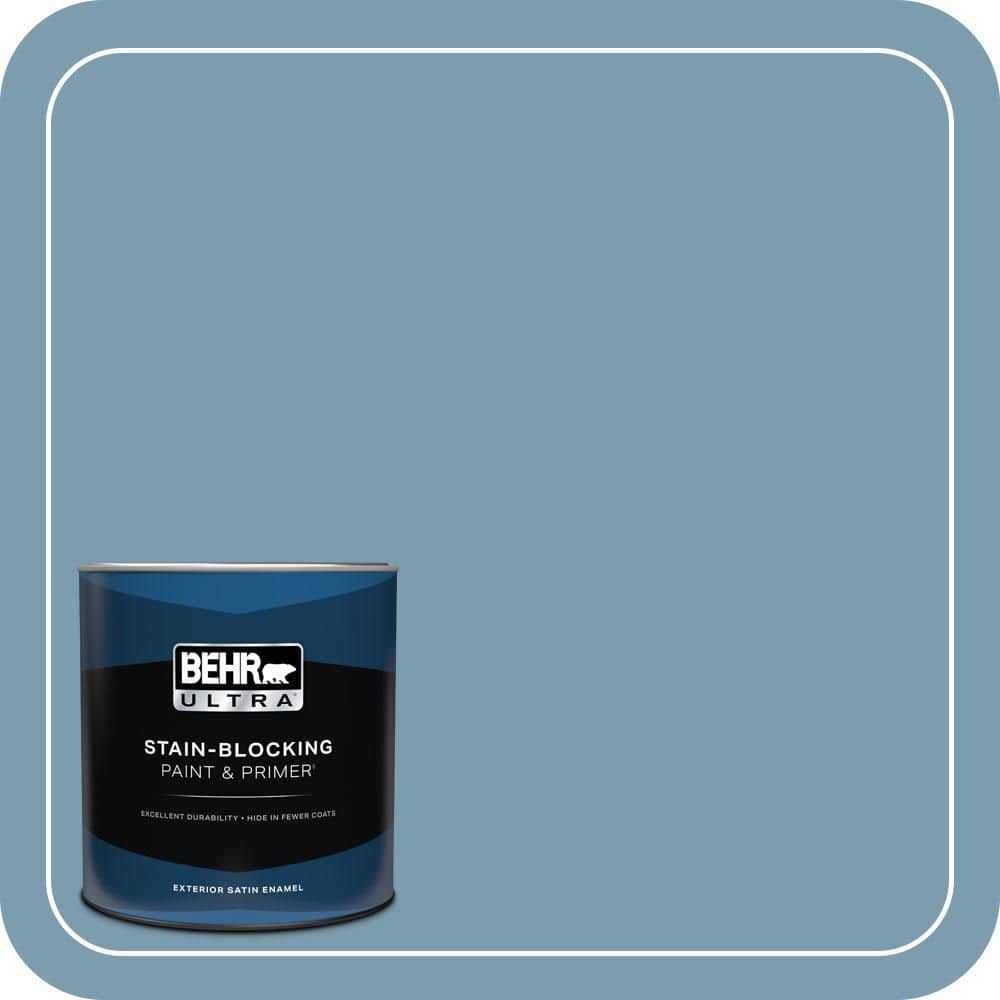 BEHR ULTRA 1 qt. #PMD-14 Yacht Harbor Satin Enamel Exterior Paint & Primer