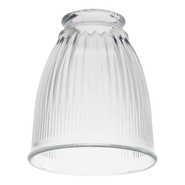 PRIVATE BRAND UNBRANDED 5 in. Clear Pleated Glass Bell Shaped Replacement Pendant Shade with 2.25 in. Lip Fitter