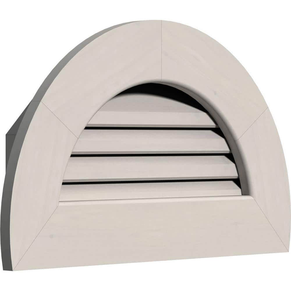 Ekena Millwork 29 in. x 17 in. Half Round Primed Smooth Western Red Cedar Wood Paintable Gable Louver Vent (2)