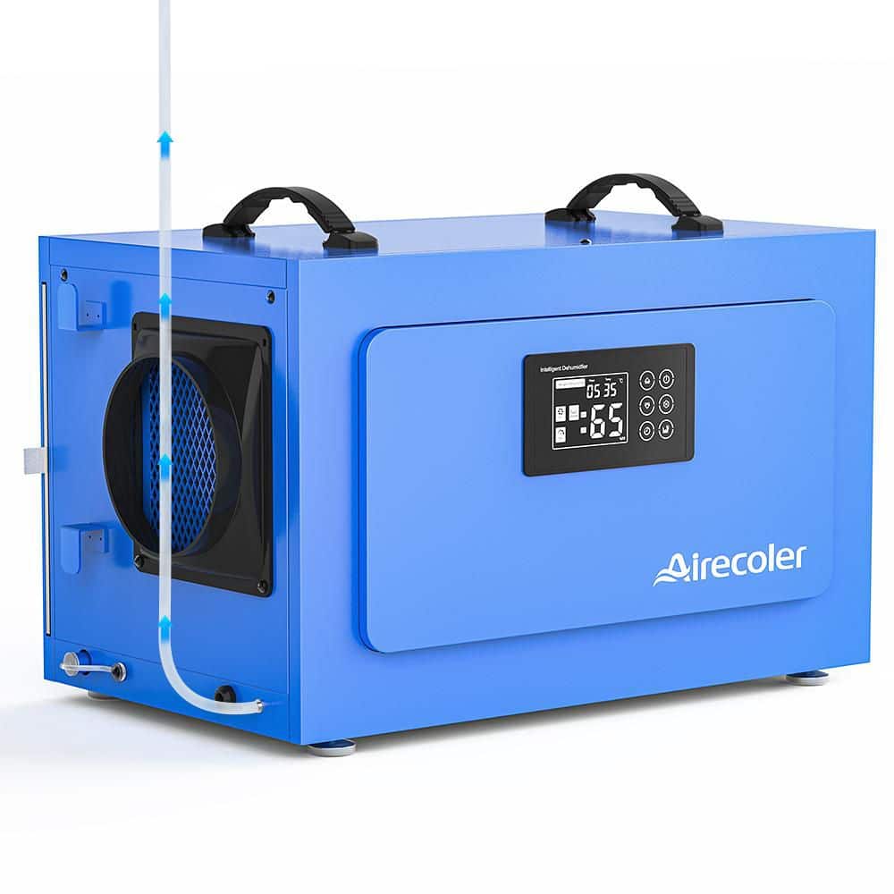 Airecoler 170 pt. 7,500 sq. ft. Bucketless Commercial Dehumidifier with Pump and Drain Hose in Blue for Crawl Space Large Basement (2)