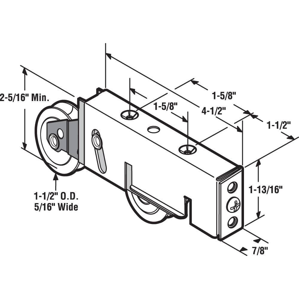 Prime-Line 1-1/2 in. Steel Ball Bearing Sliding Door Tandem Roller Assembly, Armour Vue and Atlas (2)