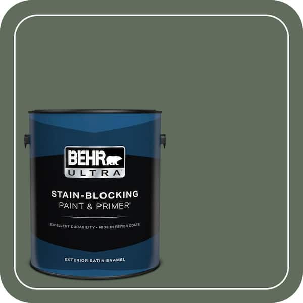 BEHR ULTRA 1 gal. #N400-6 Terrarium Satin Enamel Exterior Paint & Primer (2)
