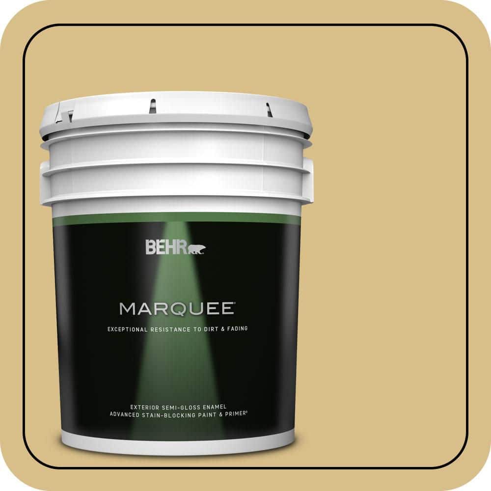 BEHR MARQUEE 5 gal. #MQ2-18 Honey Tea Semi-Gloss Enamel Exterior Paint & Primer