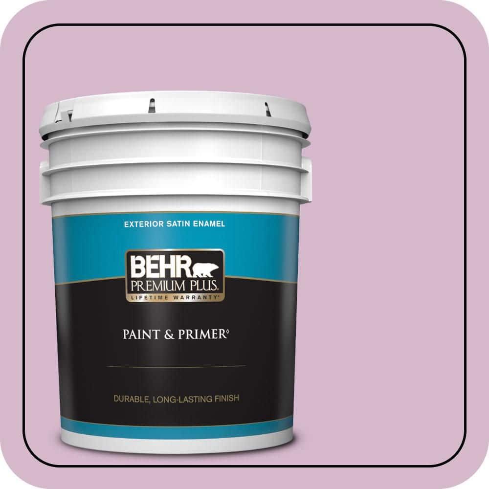 BEHR PREMIUM PLUS 5 gal. #680D-4 Velvet Slipper Satin Enamel Exterior Paint & Primer