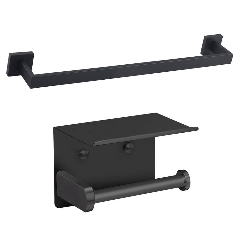 BYH build your home Bathroom Hardware Set with Towel Bar, Toilet Paper Holder Bath Accessories Set Wall Mounted