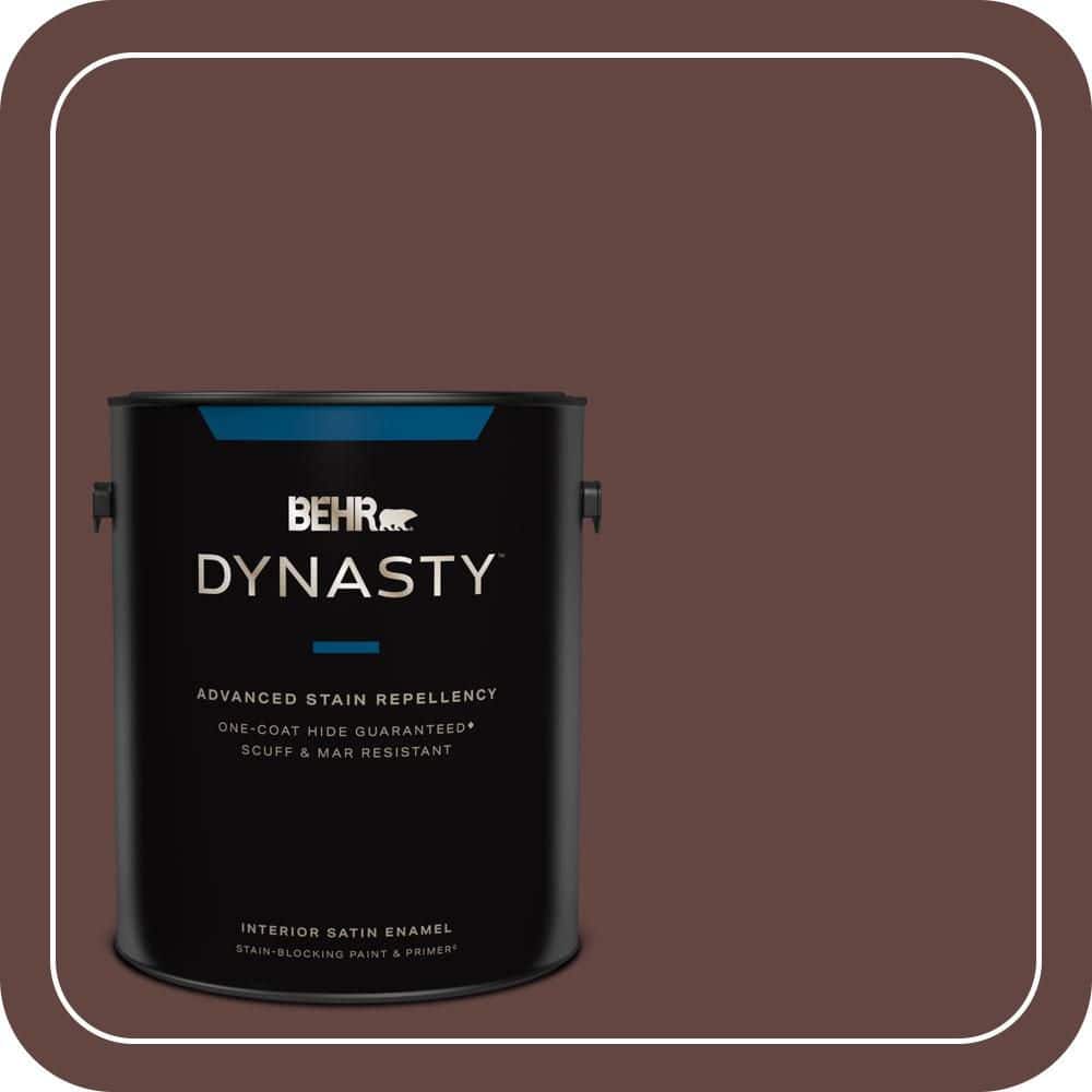 BEHR DYNASTY 1 gal. #PMD-62 Black Plum Satin Enamel Interior Stain-Blocking Paint and Primer