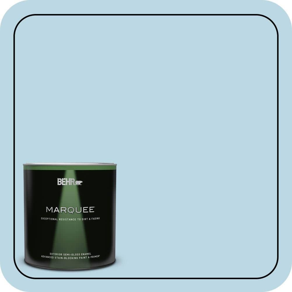 BEHR MARQUEE 1 qt. #S490-2 Glacial Stream Semi-Gloss Enamel Exterior Paint & Primer