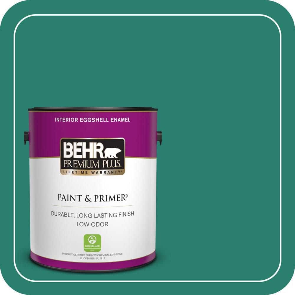 BEHR PREMIUM PLUS 1 gal. #P440-7 Mermaid Sea Eggshell Enamel Low Odor Interior Paint & Primer
