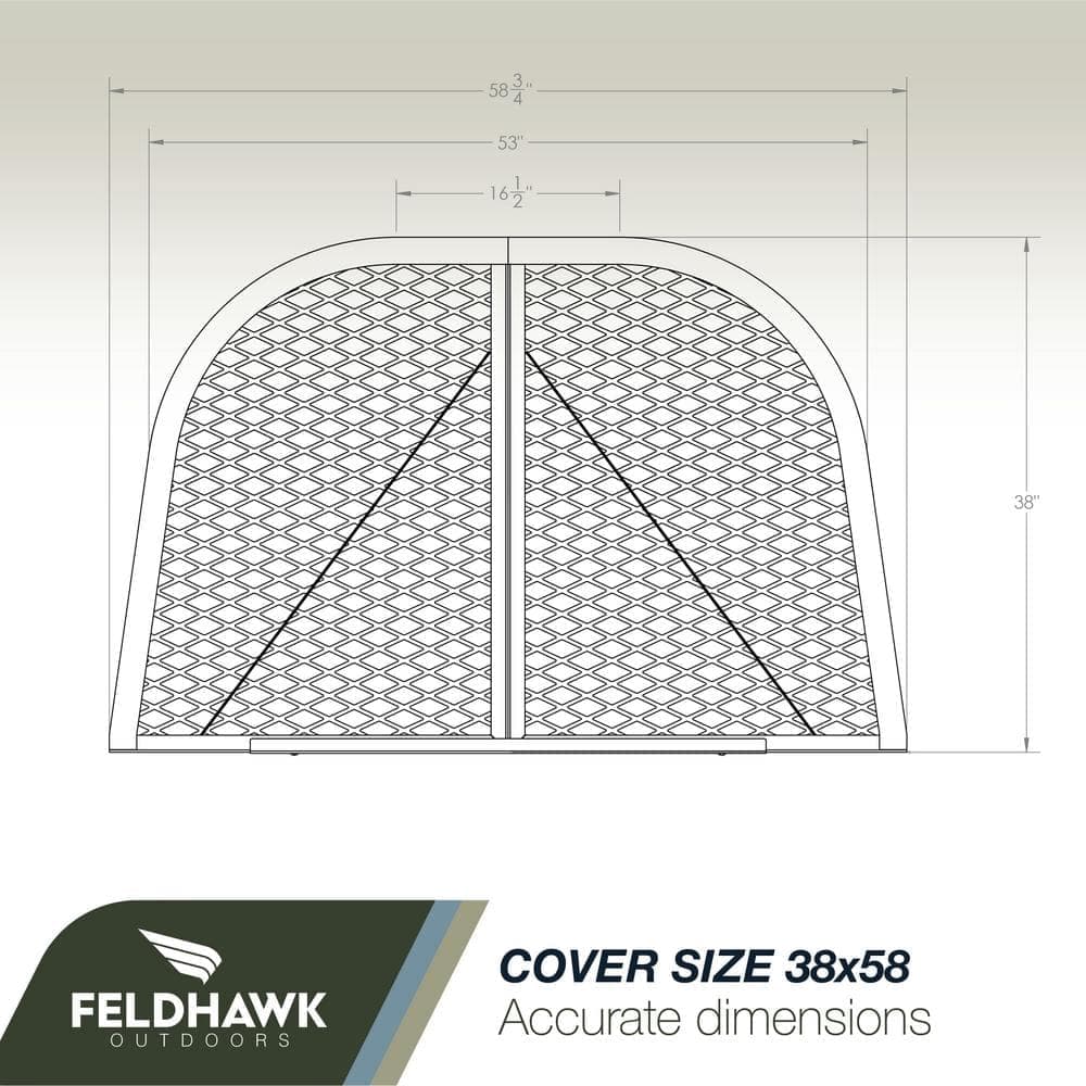 Unbranded 38 in. x 58 in. Steel Powder Coated Black, D - Shaped Egress Window Well Cover Semi-Universal Fit (2)
