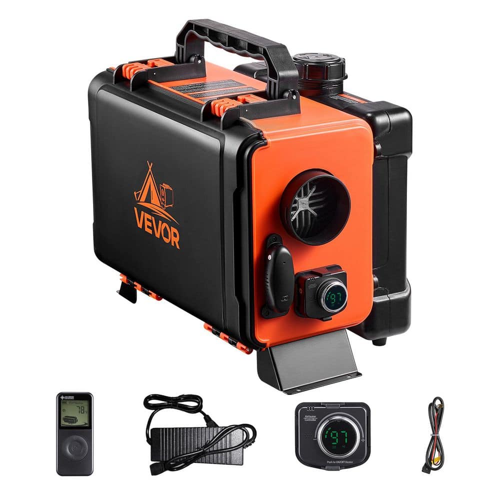 VEVOR Diesel Heater 27,297 BTU /H 8KW, DC 12-Volt/24-Volt All in One Portable Diesel Air Heater w/ Remote Control Space Heater (1)