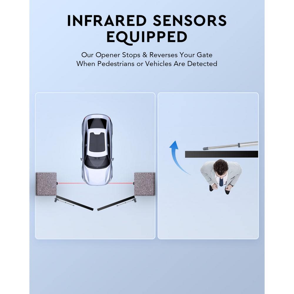 DOORADO Dual Swing Automatic Gate Openers for Doors up to 1300 lbs. 20 ft. with Remote Complete Kit (3)