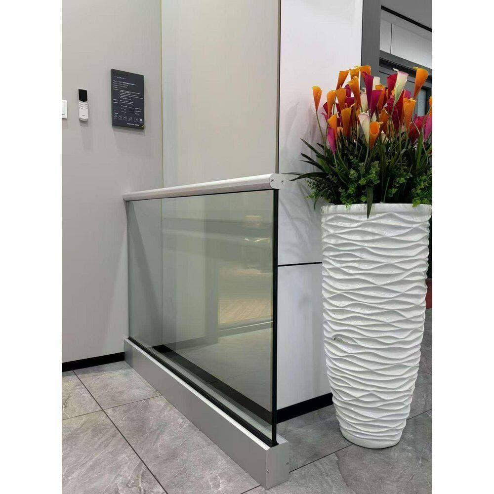 ERIS 40 in. x 36 in. Clear Laminated Glass Railing with Aluminum Base and Top Handrail (3)
