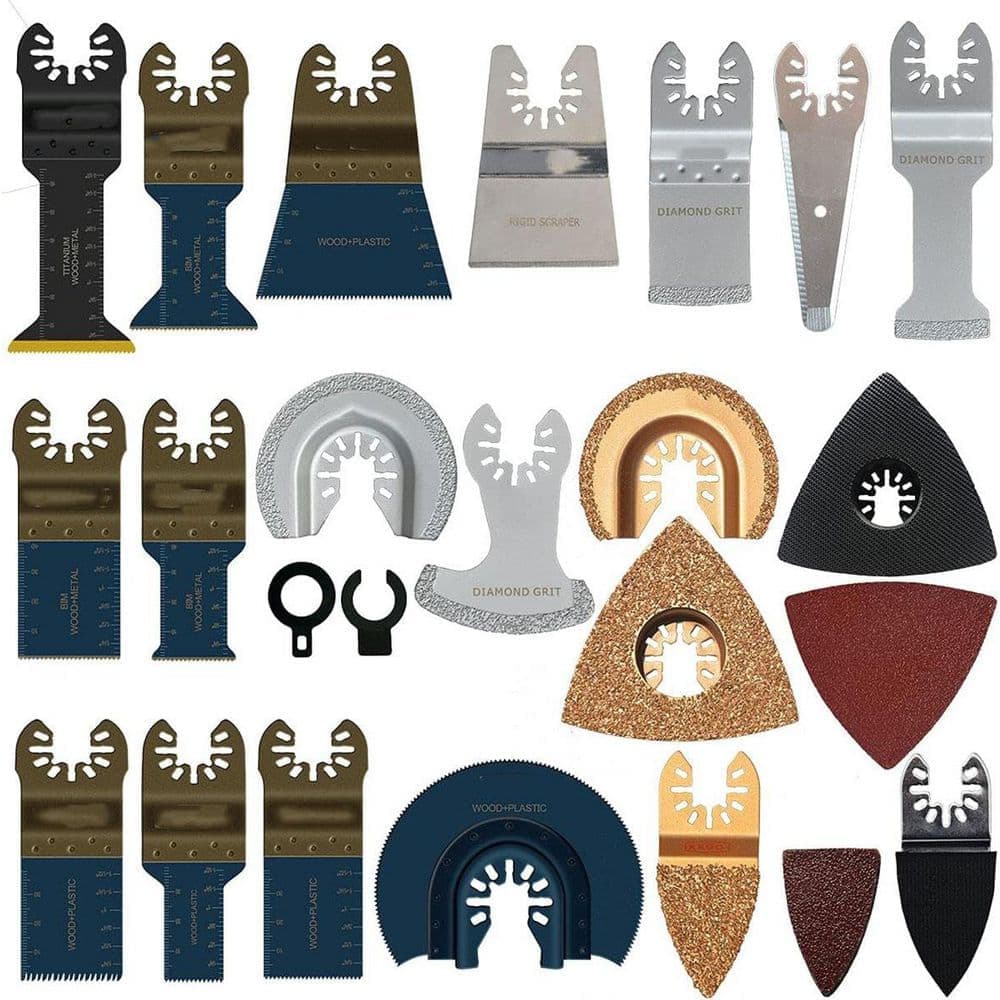 Unbranded 120 Pcs Multitool Blades Kit with Titanium, Diamond, Carbide for Cutting, Sanding - (1-Pack) (1)