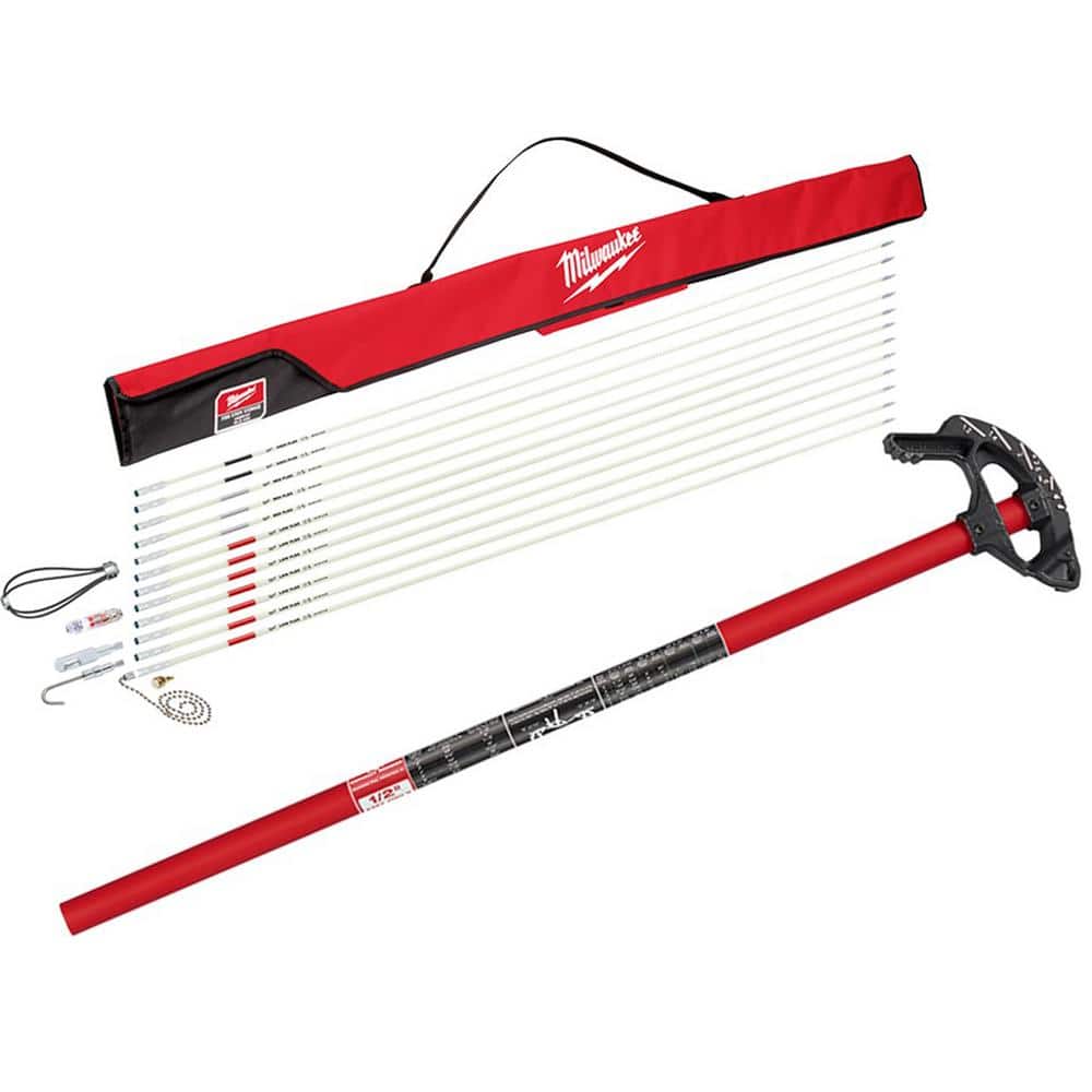 Milwaukee 60 ft. Fiberglass Fish Stick Low/Mid/High Flex Combo Kit with 1/2 in. EMT Iron Conduit Bender Head with Handle
