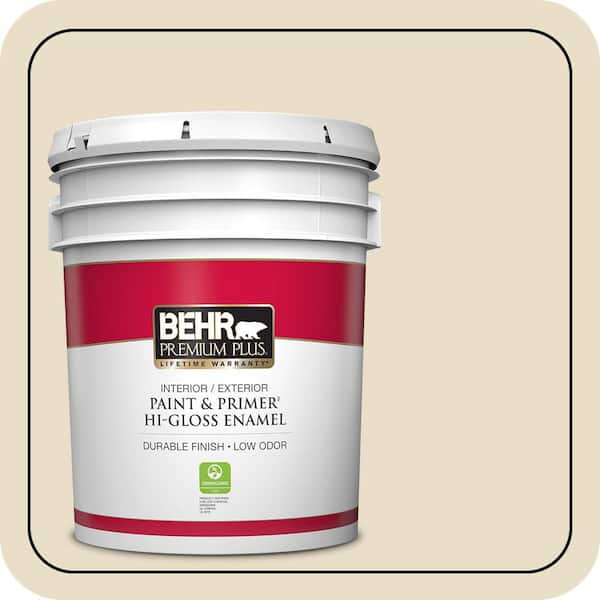 BEHR PREMIUM PLUS 5 gal. #PWN-41 Castle Ridge Hi-Gloss Enamel Interior/Exterior Paint & Primer (2)