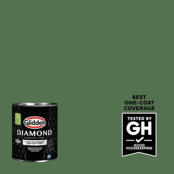 Glidden Diamond 1 qt. PPG1131-7 Clover Leaf Satin Interior Paint with Primer (2)