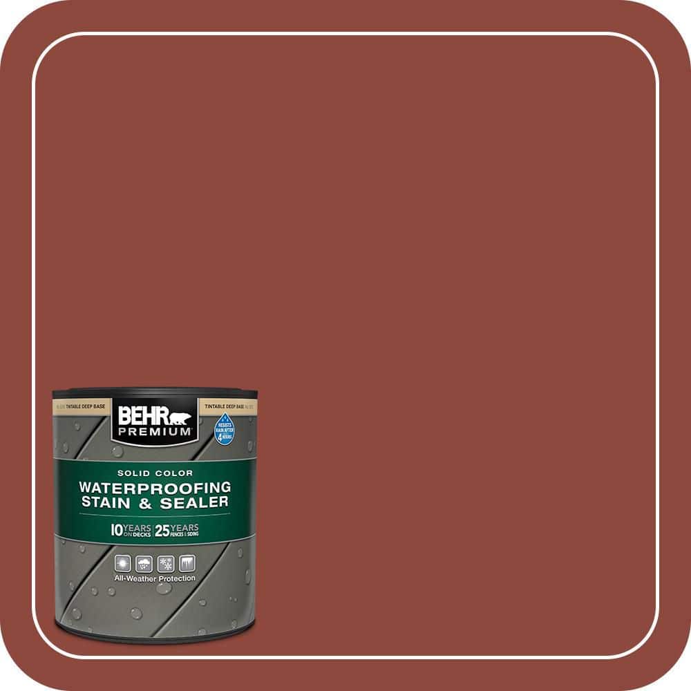 BEHR PREMIUM 1 qt. #PFC-10 Deep Terra Cotta Solid Color Waterproofing Exterior Wood Stain and Sealer