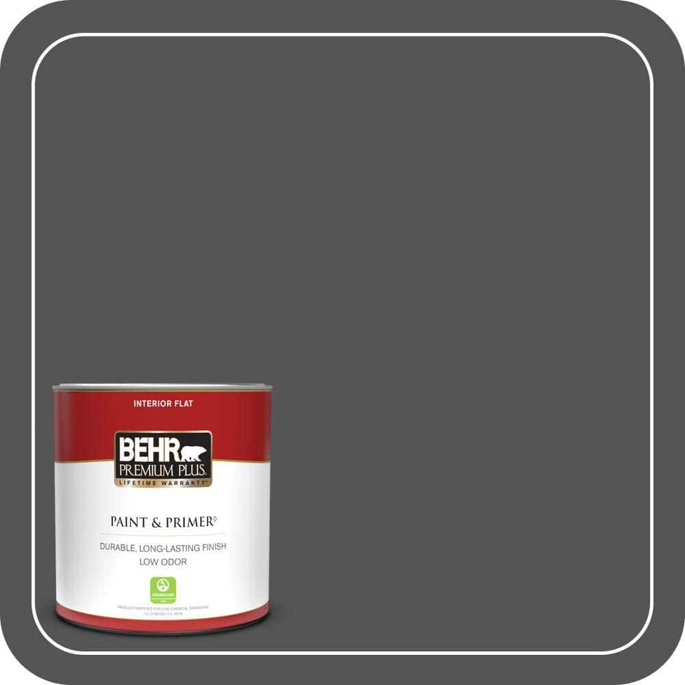 BEHR PREMIUM PLUS 1 qt. #PPU25-01 Carbon Copy Flat Low Odor Interior Paint & Primer